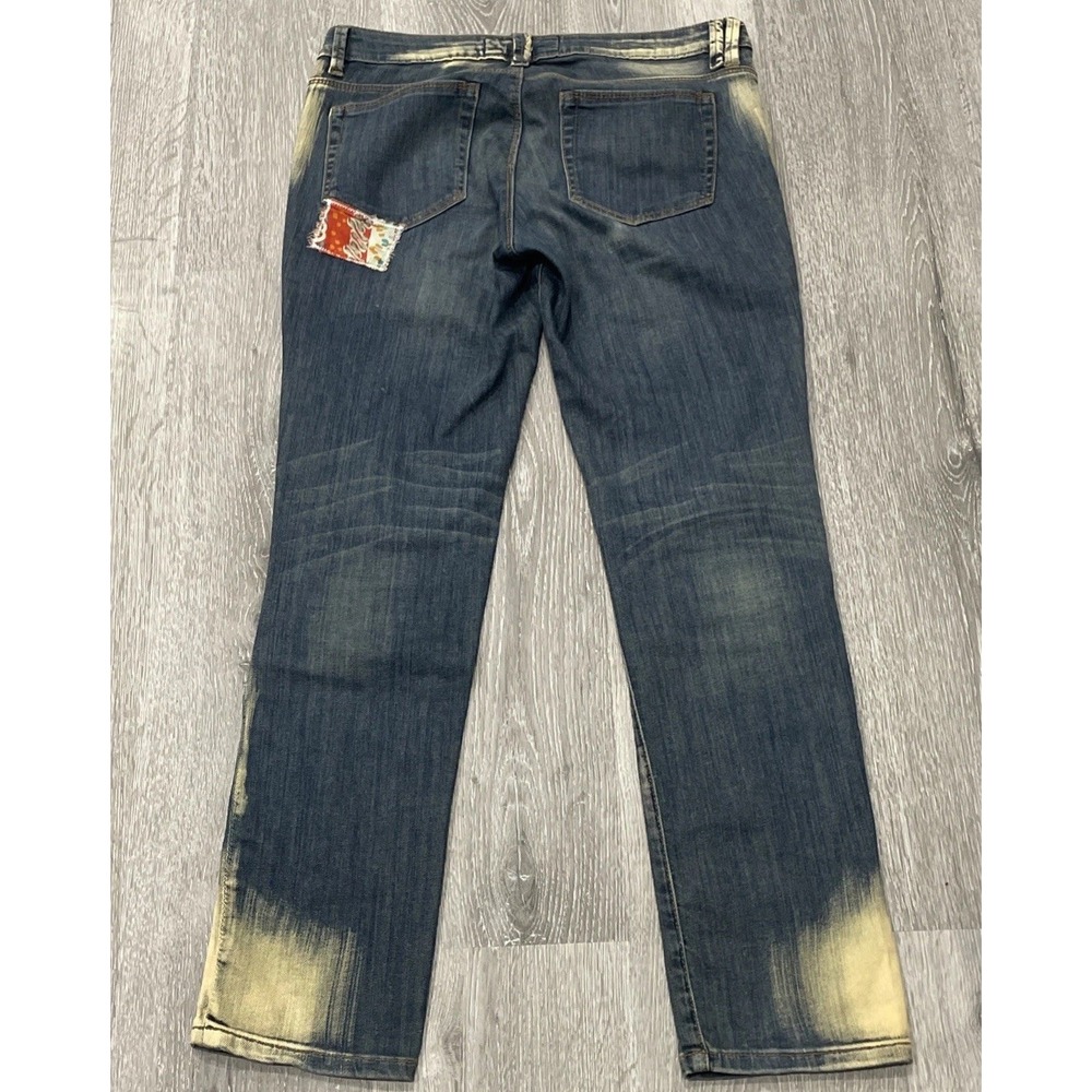 FREE PEOPLE ARTISAN DE LUXE PATCHED SKINNY JEAN BOHO FESTIVAL RARE Women Sz 30 - Picture 7 of 11